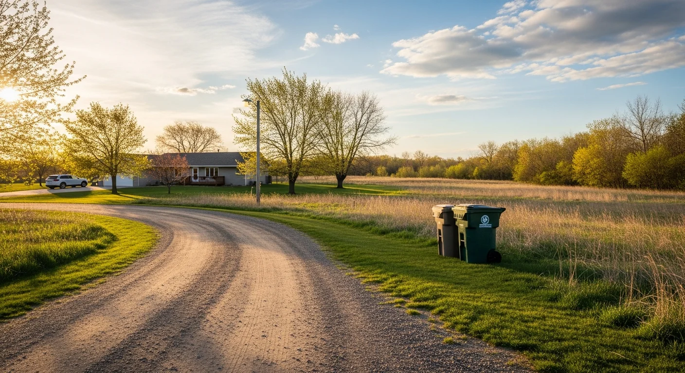 Rural Cambridge property with open land and residential home.